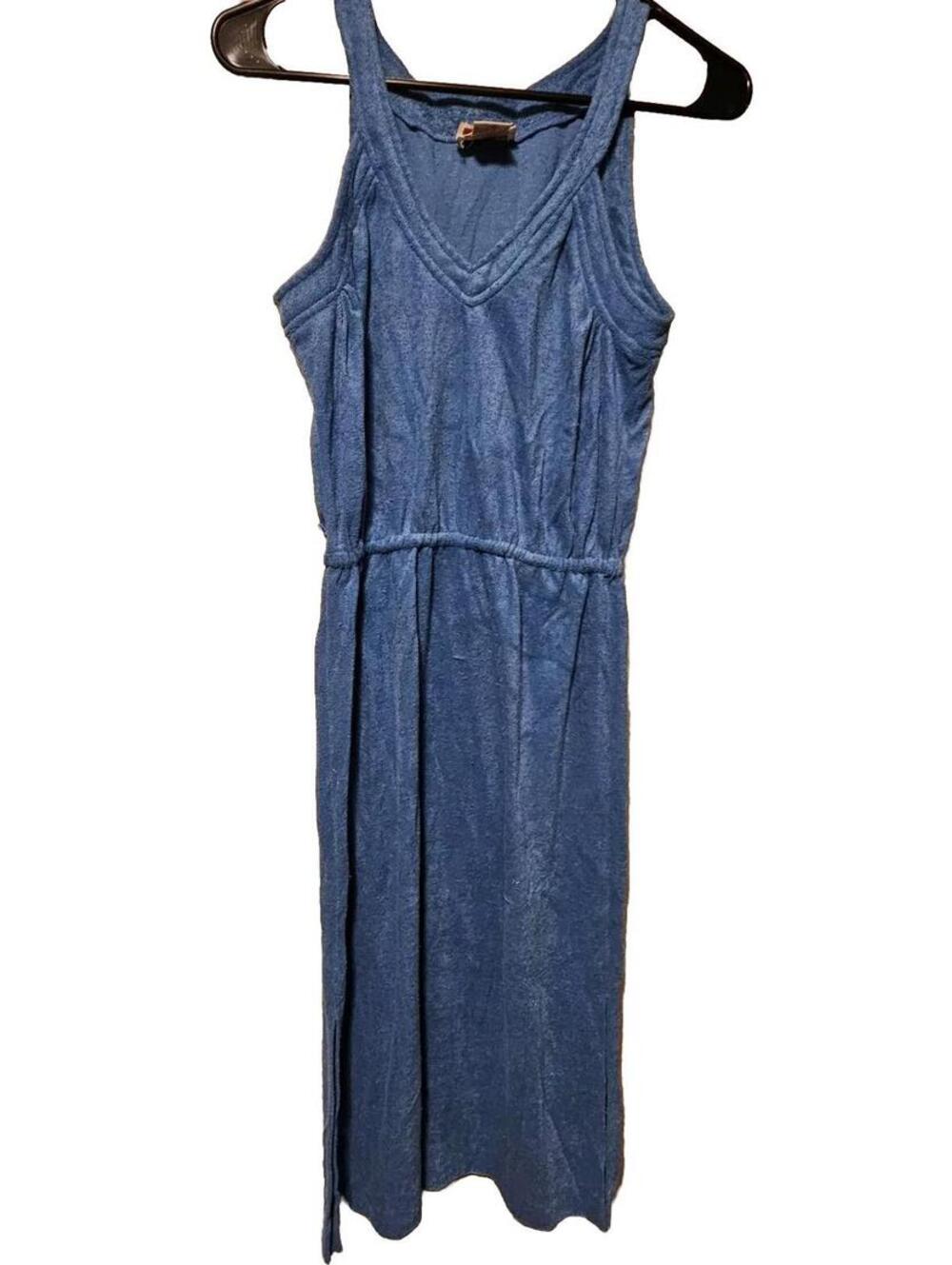 Vintage 1970s Casual Corner Blue 100% Polyester Dress Women Size 9 MCM Hong Kong